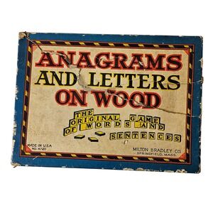 Vintage Milton Bradley Anagrams and Letters Wood No 4720 Craft Wooden Tiles